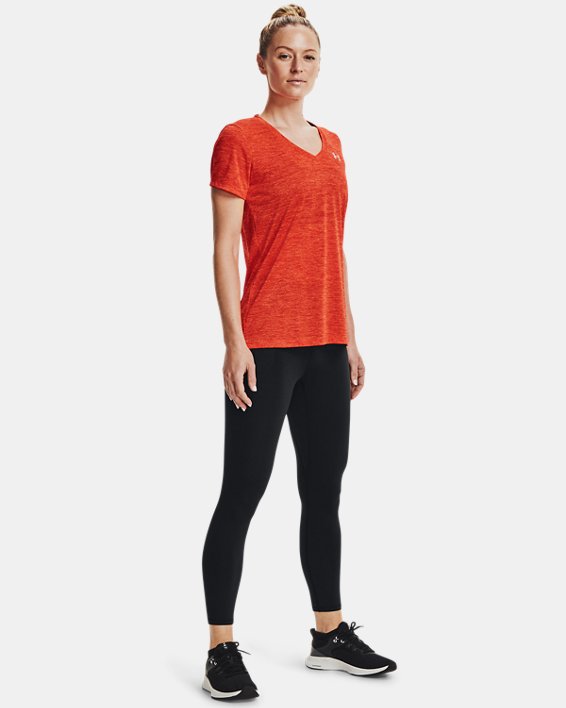 Women's UA Tech™ Twist V-Neck Short Sleeve, Orange, pdpMainDesktop image number 2